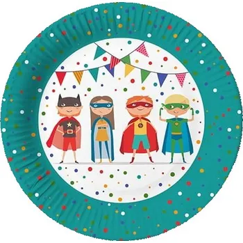 Jednorázové nádobí Papírový talíř kulatý narozeninový 23 cm 10 ks