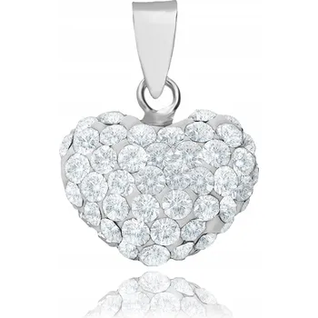 Přívěsek STŘÍBRNÝ PŘÍVĚSEK SRDÍČKO SWAROVSKI ELEMENTS 12