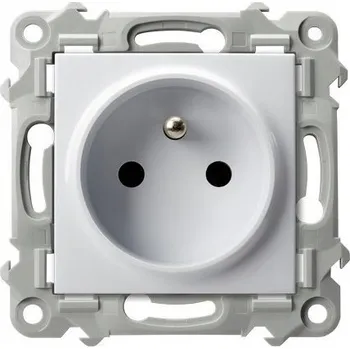 Elektrická zásuvka Ospel zásuvka jednoduchá s uzemněním safír bílá 16A GP-1ZZ/m/00