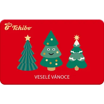 Dárková visačka Tchibo Elektronická dárková karta Vánoční stromek