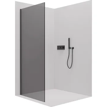 Cerano Sprchová zástěna pro dveře Lantono L/P, 8 mm, černá matná, grafitové sklo, 100x195 cm, jednodílná pevná, CER-8050BD7243