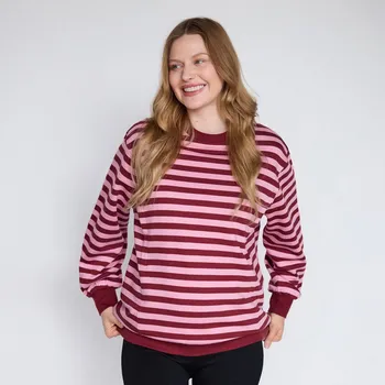 Dámská mikina Reserved - Bavlněná mikina s pruhy - vícebarevná - 898BZ-MLC - 898BZ-MLC-L