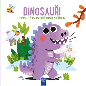 Leporelo Dinosauři - Kniha + 3 magnetické puzzle skládačky