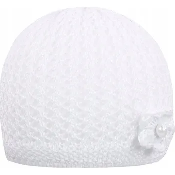 Čepice Čepice pletená s krajkovým vzorem bílá Döll, vel. 45