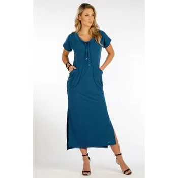 Dámské šaty Dámské šaty s krátkým rukávem Litex 5F031 tm. petrol M