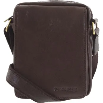 Pánská kožená taška tmavě hnědá - SendiDesign Merlim hnědá