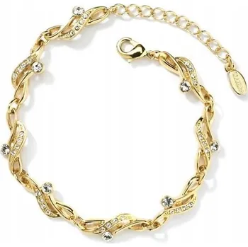 Náramek Pozlacený náramek Colibra s krystaly Swarovski, délka 18,5 cm