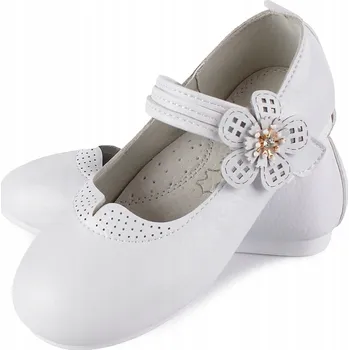 Dámské baleríny Elegantní bílé baleríny kožená stélka společenské vel. 35