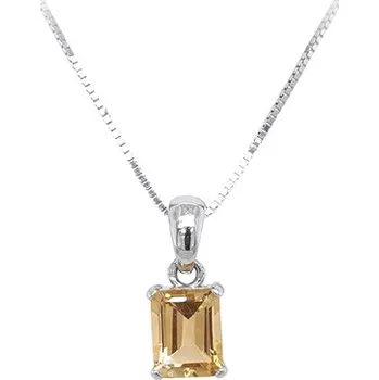 Přívěsek Přívěsek s Žlutým Kamenem z Bílého Zlata