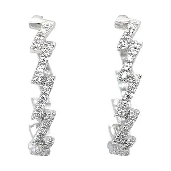 Náušnice Kruhové Náušnice se Zirkony z Bílého Zlata 7121729