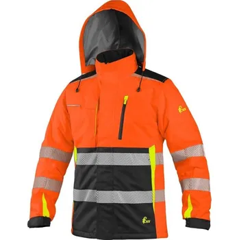pracovní bunda Bunda CXS BENSON, výstražná, zateplená, oranžovo-černá, vel. 3XL