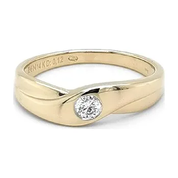 Prsten Zlatý Zásnubní Prsten s Diamantem 2011019