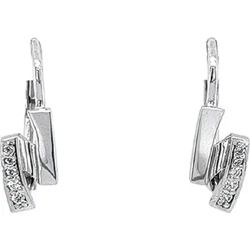 Náušnice Jemné Náušnice z Bílého Zlata s Elegantním Zakřiveným Vzorem 7120107