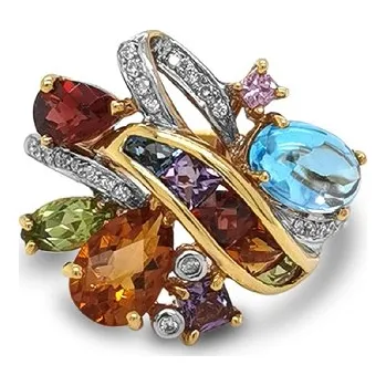 Prsten Zlatý Prsten Polodrahokamy a Diamanty 2011603