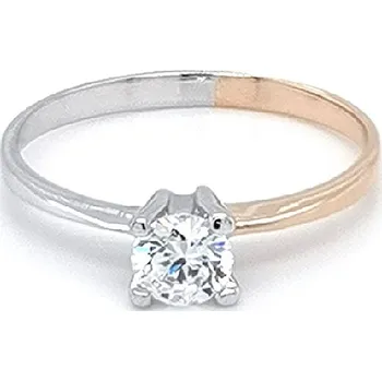 Prsten Zásnubní Prsten se Zirkonem z Kombinovaného Zlata 7130922