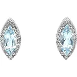 Zlaté Náušnice s Modrými Topazy a Diamanty 2020411