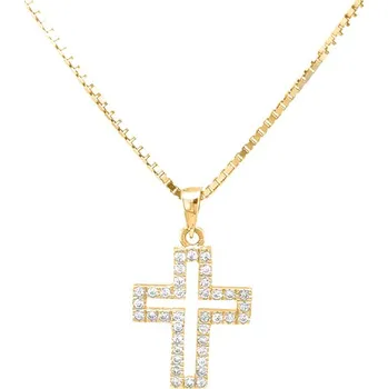 Přívěsek Zlatý Kříž se Zirkony 7151420