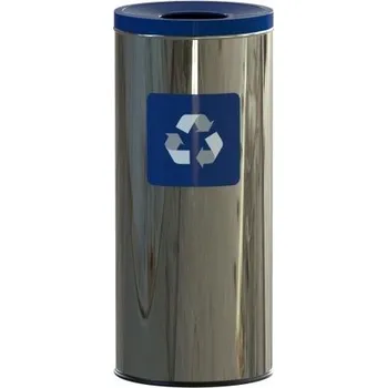 Odpadkový koš Meva Nerezový koš na třídění odpadu modrý 45 l