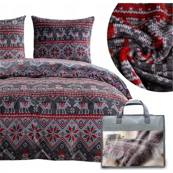 Povlečení POVLEČENÍ VÁNOČNÍ 160x200 3dílné mikrovlákno PLYŠOVÉ zimní medvídek MARTINO