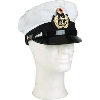 Čepice Bundeswehr Brigadýrka BW námořní s odznakem BÍLÁ použitá BÍLÁ - WHITE 58