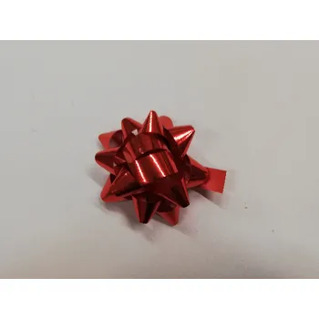 Stuha Dekorační stuha, rozetka velká 5 cm - červená metal