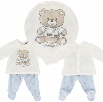 Dupačky Plyšová kojenecká souprava s medvídkem, kvalitní bavlna, velikost 9M/68 cm