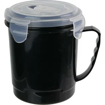 Svačinový box Hrnek na polévku 630ml Intesi černý lunchbox do práce a školy vhodný do mikrovlnky a myčky