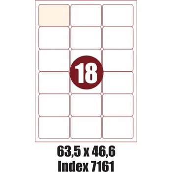 Speciální papír SAMOLEPICÍ ŠTÍTKY A4, 100 KS, 63,5 x 46,6 mm, LABELS EP 7161