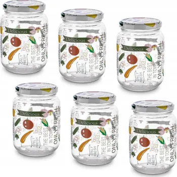 Sklenice SKLENICE Skleněné na POTRAVINY Nádoby na zavařeniny Sada Tadar Paprika 6x650ml