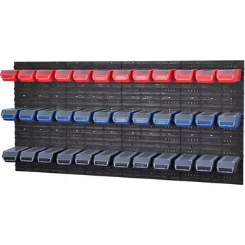 Obraz Nástěnná dílenská deska + 36 boxů/úložných nádob