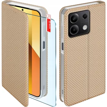 Pouzdro na mobilní telefon Flipové pouzdro KrainaGSM pro Xiaomi Redmi Note 13 Pro 5G zlaté