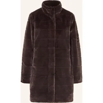 Dámský kabát Monari Dámský Kabát Z Umělé Kožešiny, tmavě hnědá, 36