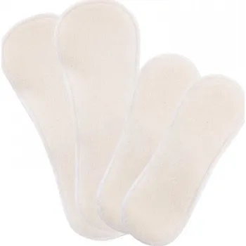 Menstruační vložka Látkové vložky biobavlněné froté, sada 2 ks Denní, 1 ks Slipové - na suchý zip - přírodní