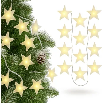 Vánoční dekorace VÁNOČNÍ OSVĚTLENÍ NA STROMEČEK HVĚZDIČKY 3M VNITŘNÍ 20 LED TEPLÁ BÍLÁ