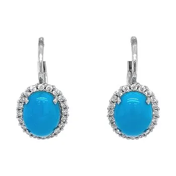 Náušnice Náušnice s Tyrkysem z Bílého Zlata 7121644