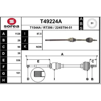 Autodíl Hnací hřídel EAI T49224A