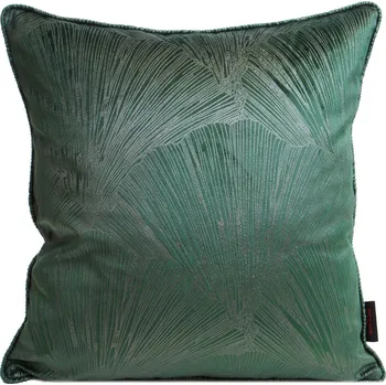 Obraz Povlak na polštář 40x40 cm dekorativní Goja, sametový, glamour styl, tmavě zelený