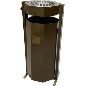 Venkovní odpadkový koš Meva Koš s popelníkem 75 l - hnědý