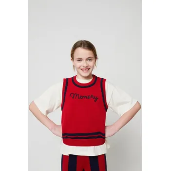 Dětská móda Dětská bavlněná vesta Bobo Choses Memory 225BC011 červená 33X, vel. 99/110