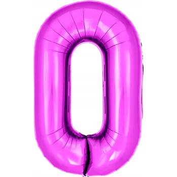 Balónek Fóliový balónek ve tvaru číslice 0, fuchsiová barva, 100 cm