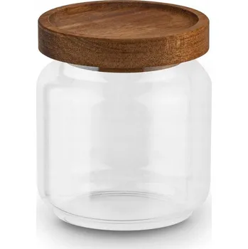 Sklenice ZAVAŘOVACÍ SKLENICE BOROSILIKÁTOVÁ S DŘEVĚNÝM VÍČKEM AKÁCIE TADAR 350 ML