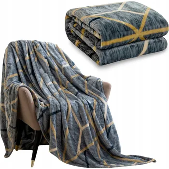 Prostěradlo Přehoz/deka na postel 160x200 z mikrovlákna Inger ŠEDÁ s geometrickým vzorem