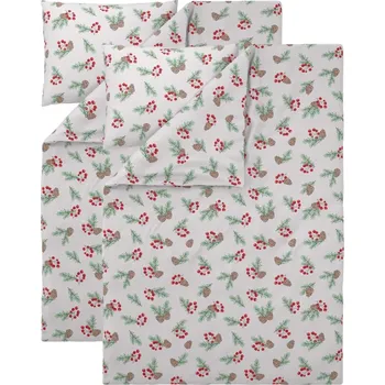 Povlečení LIVARNO® Sada ložního povlečení z jemného flanelu, 140 x 200 cm, 70 x 90 cm, větve jedličky, 2dílná