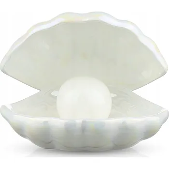 Lampička Bezdrátová designová noční lampa keramická LED mušle perla