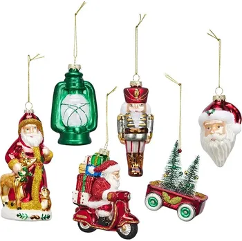 Vánoční dekorace Sada vánočních ozdob Madam Stoltz 6-pack více barev 901680 vícebarevná MLC