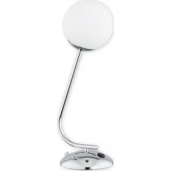 Lampička Stolní lampa LEMIR Nol bílá, stříbrná 40 W