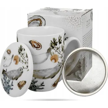 Hrnek se sítkem a víčkem tuleň 360 ml porcelán DUO