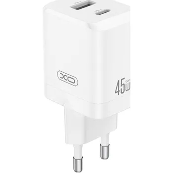 XO síťová nabíječka CE36 PD 45W USB-C a USB bílá