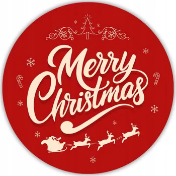 Vánoční dekorace Samolepky vánoční na svíčky Merry Christmas 4 kusy