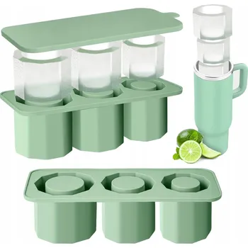 Tvořítko na led SILIKONOWA FORMA DO KOSTEK LODU FORMA NA 3 VELKÉ KOSTKY LEDU, IDEÁLNÍ DO TERMO HRNKŮ 3x